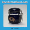 Brightly blue ceramic seal pot